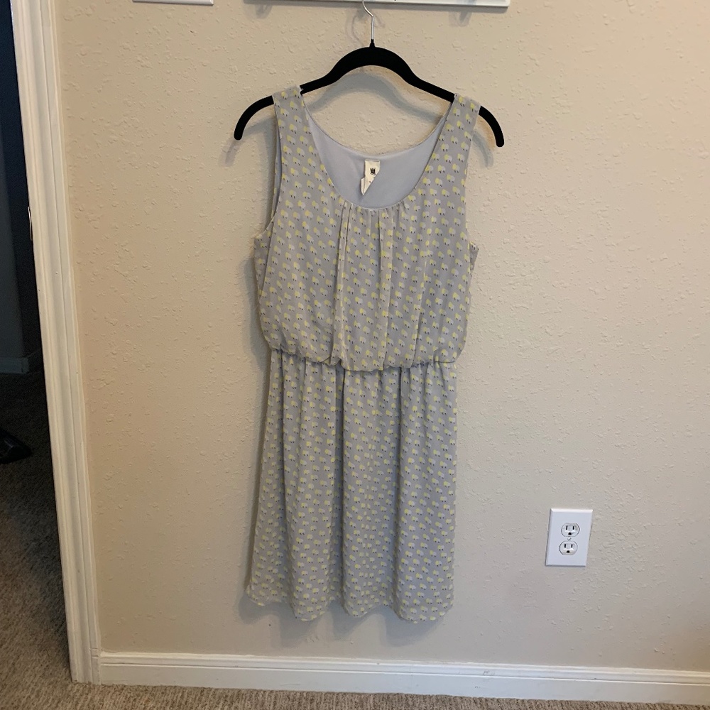 Needle & Thread dress size large sleeveless lightweight summer dress trees